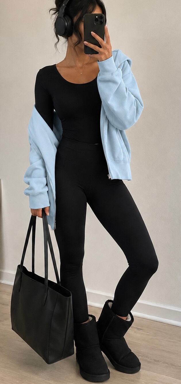Express Black Long Sleeve Scoop Neck Bodysuit Sz L | Capsule Wardrobe Basic